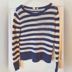Gap Lightweight Sweater, Navy and White Stripe, Size M